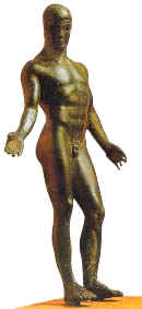 Statuette en bronze d’athlète offrant